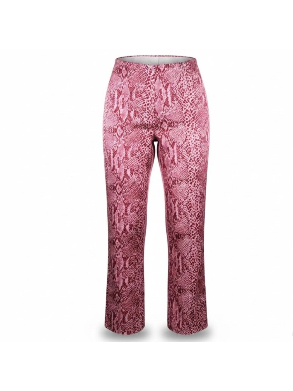 Kay Unger Womens Pink Silk Snake Print Pants Lightweight Straight Leg Size 4